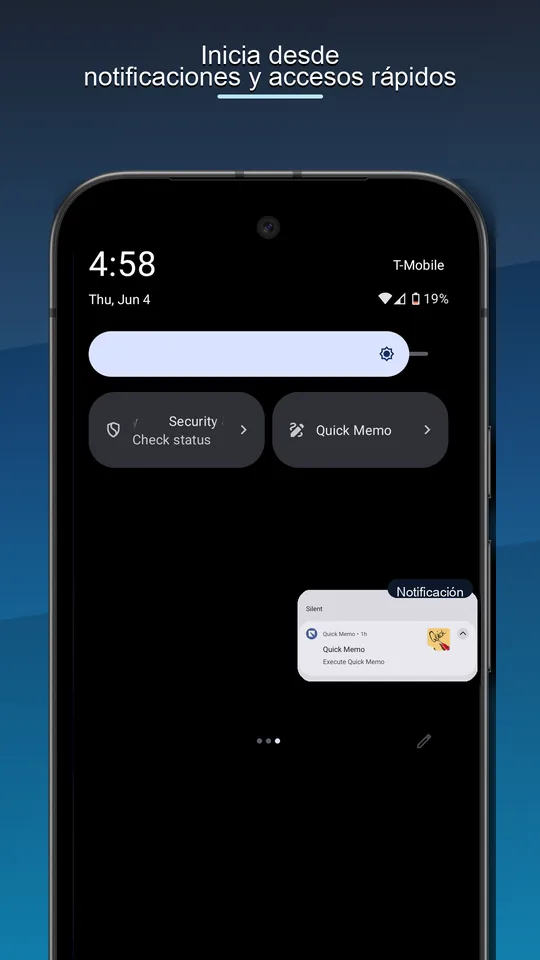 Inicia desde notificaciones y accesos rápidos